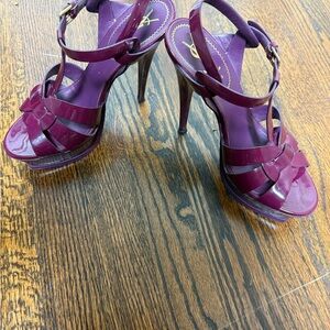 Yves Saint Laurent Purple Strappy Heels